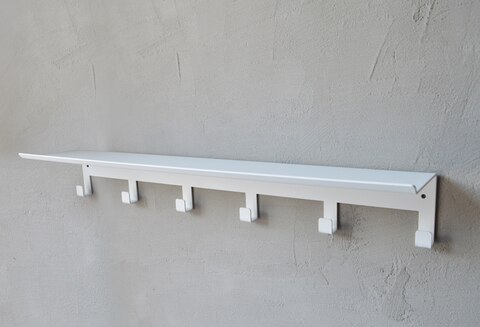 Полка металлическая с крючками для ванны, кухни или прихожей