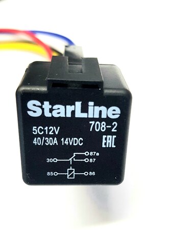 Пяти контактное реле Starline 12V , контактами реле 12в с колодкой 5штук