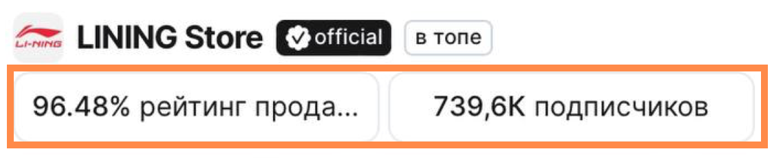 Карточка магазина в приложении